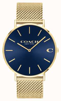Coach | charles | esfera azul rayo de sol | pulsera de malla de oro | 14602551