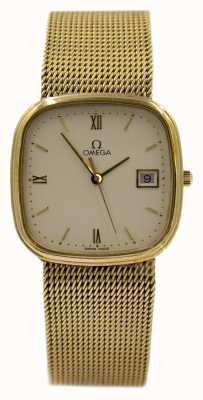 Pre-owned Reloj omega de cuarzo con esfera cuadrada de 9 quilates y/g años 80 (sin estuche ni papeles) J43638