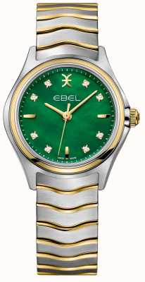 EBEL Conjunto de diamantes de dos tonos para mujer Wave, madreperla verde 1216440
