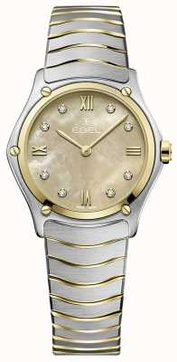 EBEL Reloj deportivo clásico con caja de acero inoxidable en dos tonos / oro amarillo de 18 quilates 1216488A