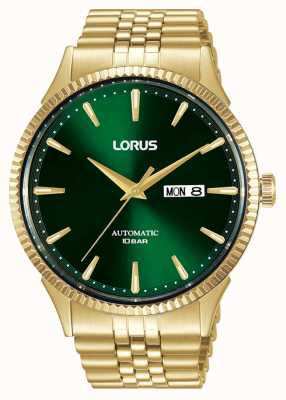 Lorus Reloj auto clásico con esfera verde rayos de sol RL468AX9