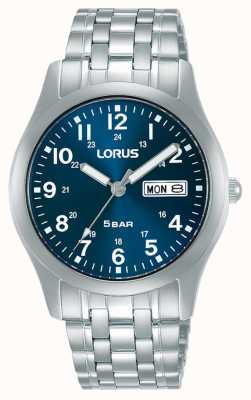 Lorus Reloj clásico de cuarzo de 38 mm con esfera azul RXN77DX9