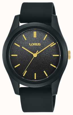 Lorus Correa de silicona negra deportiva para mujer de 36 mm RG267TX9