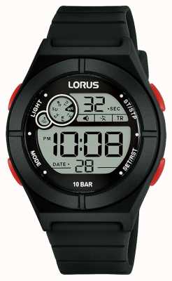 Lorus Reloj digital para mujer con correa de silicona negra R2363NX9