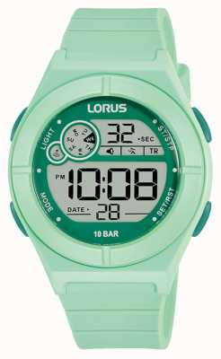 Lorus Reloj digital correa de silicona verde menta R2369NX9