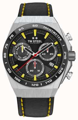 TW Steel Detalles amarillos del reloj fast lane ceo tech edición limitada CE4071