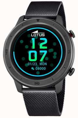 Lotus Hora inteligente | estuche negro | pulsera de malla de acero negro L50023/1