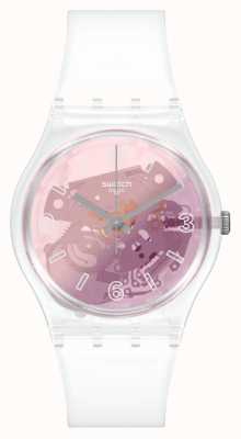 Swatch Reloj con esfera esqueleto original de caballero rosa disco fever GE290