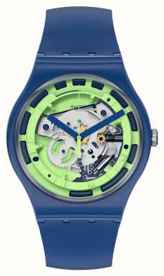 Swatch Nuevo reloj de silicona azul gent green anatomy SUON147