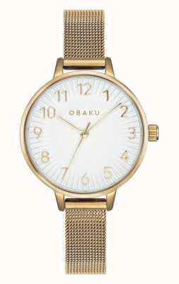 Obaku Reloj syren gold de acero inoxidable para mujer V237LXGIMG