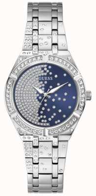 Guess Afterglow reloj de acero inoxidable con esfera de cristal azul para mujer GW0312L1