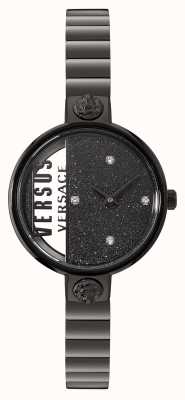 Versus Versace Reloj rue denoyez con esfera negra con purpurina VSPZV0521