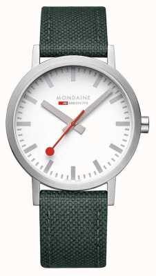 Mondaine Reloj clásico de 40 mm con correa textil verde park A660.30360.17SBS