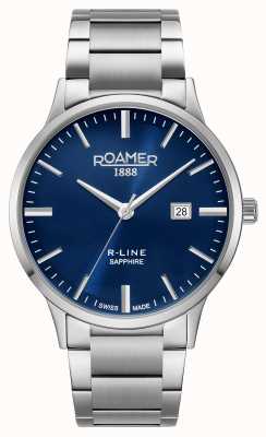 Roamer Brazalete de acero con esfera azul clásica R-line 718833 41 45 70