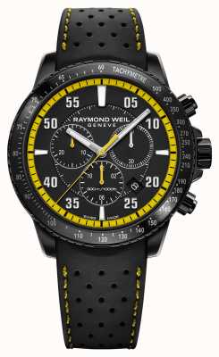 Raymond Weil Reloj cronógrafo para hombre tango 300 negro y amarillo 8570-BKR-05275