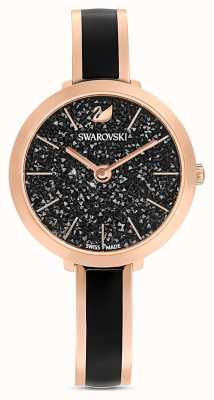Swarovski Mujer | delicia cristalina | esfera negra | reloj de oro rosa 5580530