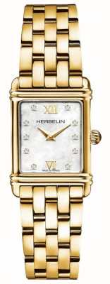 Herbelin Reloj art déco para mujer con diamantes engastados en nácar 17478BP59