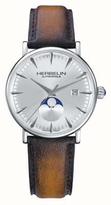 Herbelin Reloj de edición limitada Inspiration con esfera plateada y correa de piel marrón 1547/TN12GP