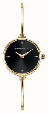 Herbelin Reloj Fil de mujer con esfera negra y brazalete de pvd dorado 17206BP14