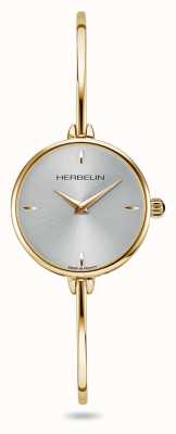 Herbelin Reloj Fil de mujer con esfera plateada chapado en pvd dorado y brazalete 17206/BP11