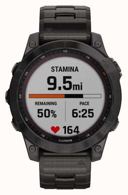 Garmin Fenix 7 zafiro solar | gris carbón dlc titanio | pulsera de titanio gris carbón 010-02540-39