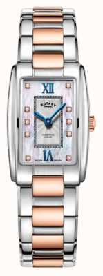 Rotary Reloj bicolor cambridge para mujer con diamantes engastados LB05437/07/D