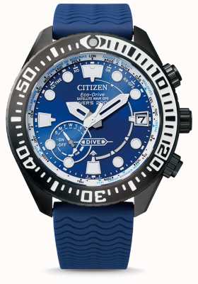 Citizen Gps de buceo de onda satelital | esfera azul | correa de silicona azul CC5006-06L