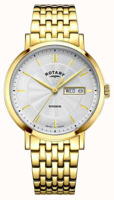Rotary Reloj Windsor de acero inoxidable chapado en oro amarillo GB05423/02