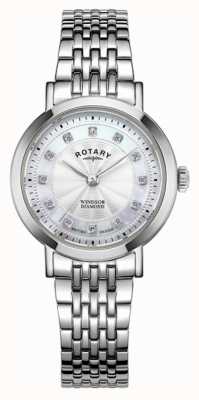 Rotary reloj windsor para mujer engastado con diamantes LB05420/41/D