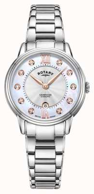 Rotary Reloj cambridge de mujer con madreperla y diamantes engastados LB05425/07/D