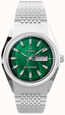 Timex Q ojo de halcón brazalete de acero inoxidable esfera verde TW2U95400