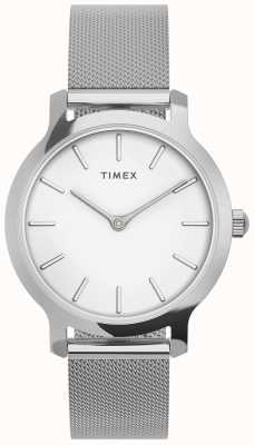 Timex Malla Transcend de 31 mm en tono plateado TW2U86700