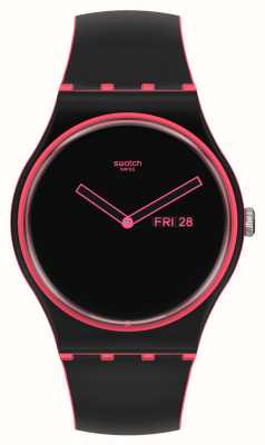 Swatch Reloj minimal line rosa negro y rosa SO29P700