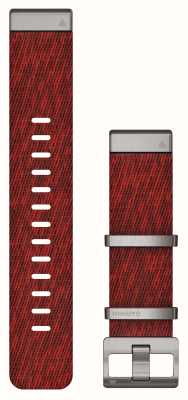 Garmin Solo correa Quickfit marq de 22 mm, solo correa de nailon con tejido jacquard en rojo 010-12738-22
