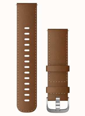 Garmin Solo correa de liberación rápida (22 mm), cuero italiano marrón con herrajes plateados 010-12932-24