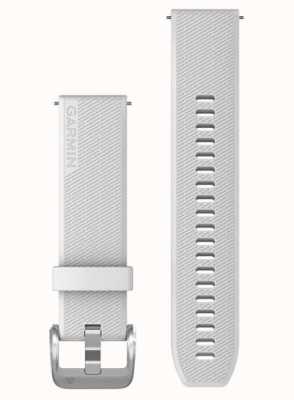 Garmin Solo correa de liberación rápida (20 mm), blanca con herrajes plateados pulidos 010-13114-01
