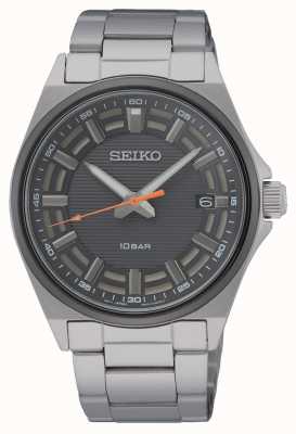 Seiko Reloj de hombre de acero inoxidable con esfera gris. SUR507P1