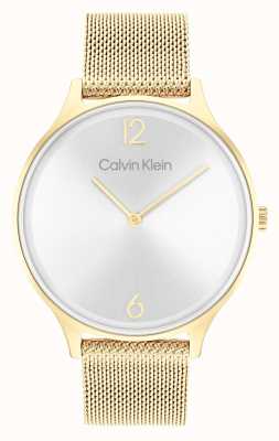 Calvin Klein esfera plateada 2h | pulsera de malla de acero inoxidable dorado 25200003
