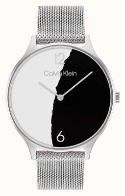 Calvin Klein Esfera de papel bicolor 2h | pulsera de malla de acero inoxidable 25200007