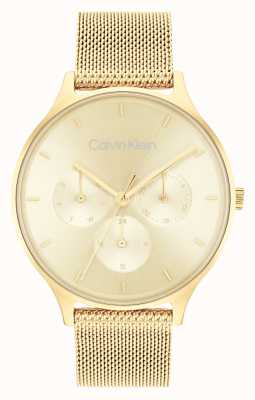 Calvin Klein Reloj multifunción día y fecha acero dorado 25200103