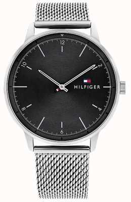 Tommy Hilfiger Hendrix de los hombres | esfera negra | pulsera de malla de acero 1791842