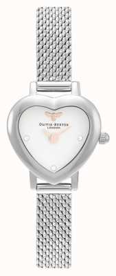 Olivia Burton Brazalete de malla con forma de corazón destinado a abeja OB16MC74