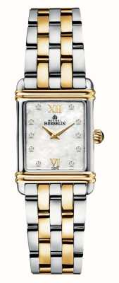 Herbelin Reloj bicolor para mujer con diamantes art déco engastados 17478BT59