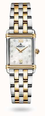 Herbelin Reloj bicolor para mujer con diamantes art déco engastados 17478/T59B2T