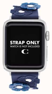 Coach Correa Apple watch (38/40/41mm) 3d flores silicona azul 14700055