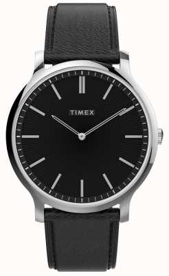 Timex Galería de hombres | esfera negra | reloj de cuero negro TW2V28300