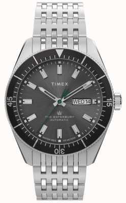 Timex Hombres | buceo en waterbury | esfera negra automatica | pulsera de acero inoxidable TW2V24900