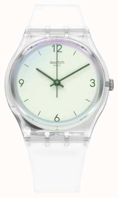 Swatch Reloj con esfera verde pálido del lago de los cisnes GE294