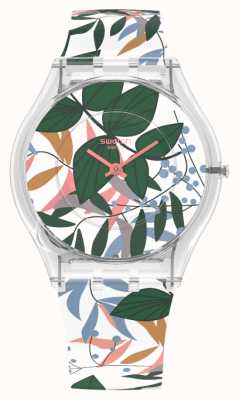 Swatch Reloj piel clasico hojas selva SS08K111