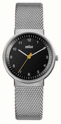 Braun Reloj clásico para mujer con pulsera de malla. BN0031BKSLMHL